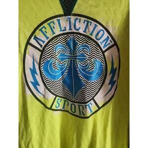 Affliction Sport Long Sleeve Mesh Tee Small NWT A108 Excellent Biker MMA